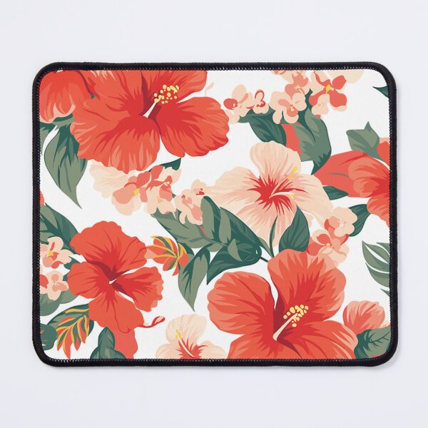 Item preview, Hibiscus pattern white designed and sold by Jabuticabaeyes.