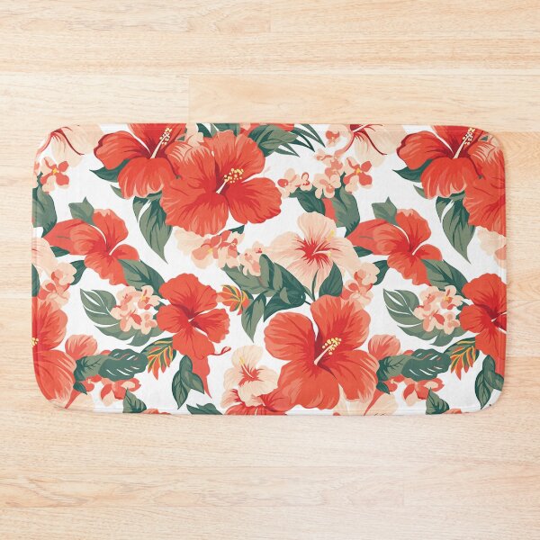 Item preview, Hibiscus pattern white designed and sold by Jabuticabaeyes.