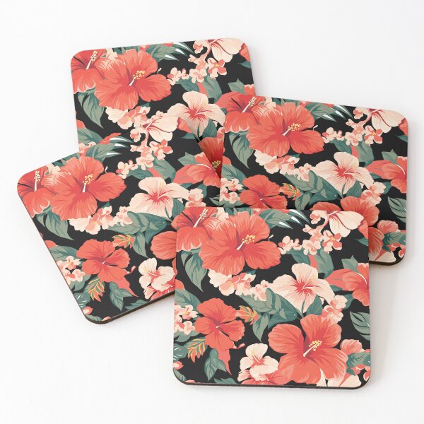 Item preview, Hibiscus pattern dark designed and sold by Jabuticabaeyes.