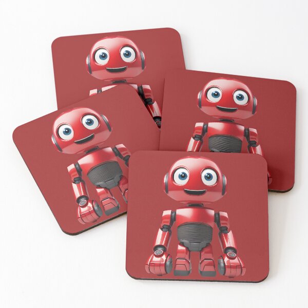 Item preview, Happy Red Robot - Funny Smiling Robot Design - Art and Fashion designed and sold by Mementium.