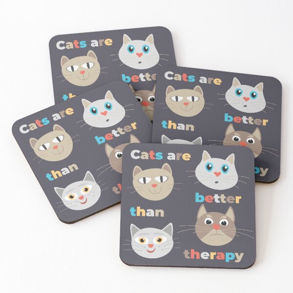 Item preview, Cats are better than therapy and cute cats designed and sold by Doodlines.
