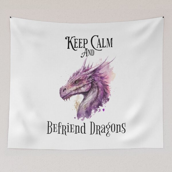 Item preview, Dragon Fantasy Art Keep Calm and Befriend Dragons designed and sold by druidwolfart.