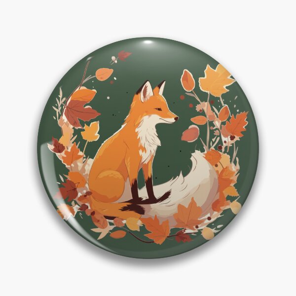 Item preview, Fox and Autumn leaves designed and sold by Jabuticabaeyes.