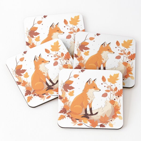 Item preview, Fox and Autumn leaves designed and sold by Jabuticabaeyes.