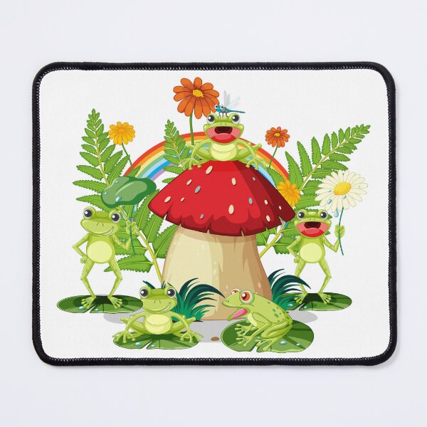 Item preview, Trendy stickers cute frogs with mashroom designed and sold by Dwijyanshi.