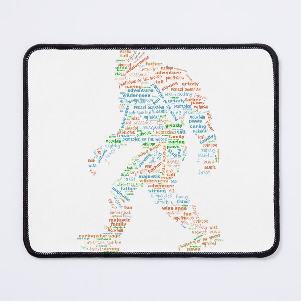 Item preview, Dadsquatch Delight: Word Cloud Artwork Shaped as Sasquatch, Celebrating the Playful Spirit of Dads designed and sold by Biskit222.