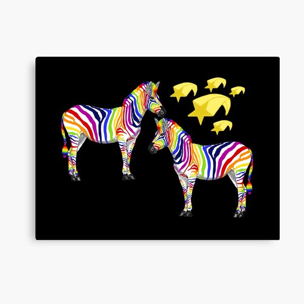 Rainbow Zebra Canvas Prints for Sale