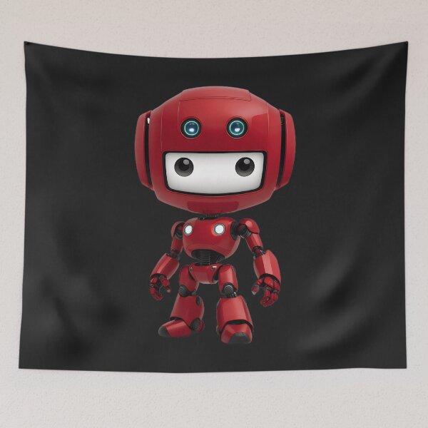 Item preview, Adorable Red Robot - Original Art for Tech Lovers designed and sold by Mementium.