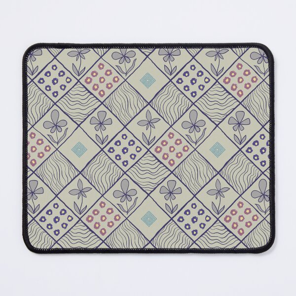 Item preview, Retro Floral Checkerboard Stripes Purple designed and sold by Ili Dobi.