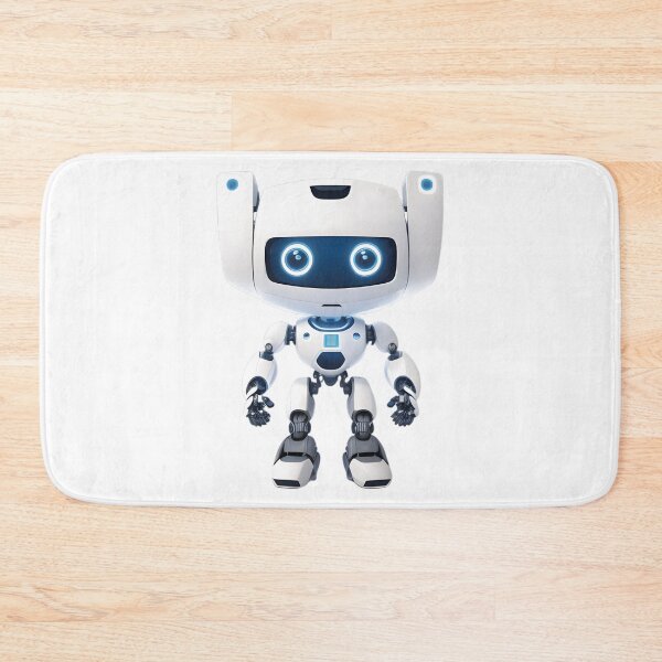 Item preview, White and Blue Robot: Unique design for technology lovers designed and sold by Mementium.
