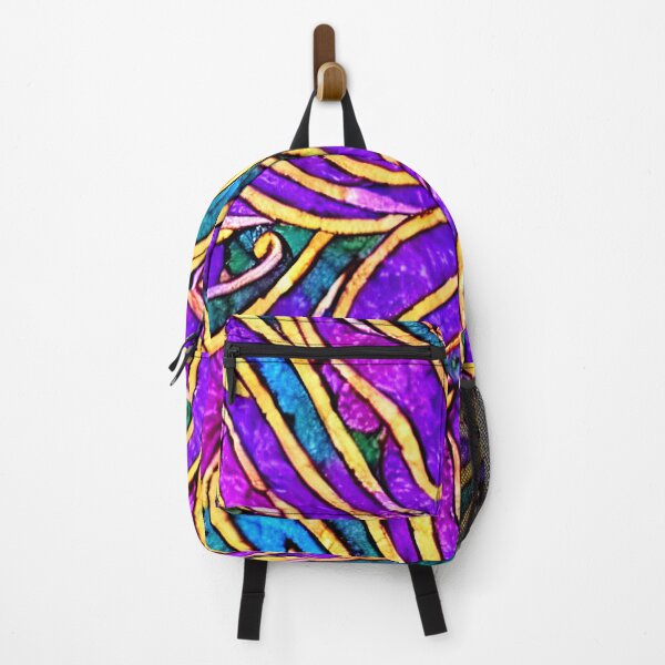 Item preview, Enchanting Harmony: Blue Purple Turquoise Gold Lines Pattern designed and sold by cece4410.