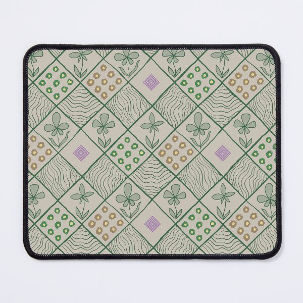 Item preview, Retro Floral Checkerboard Stripes Green designed and sold by Ili Dobi.