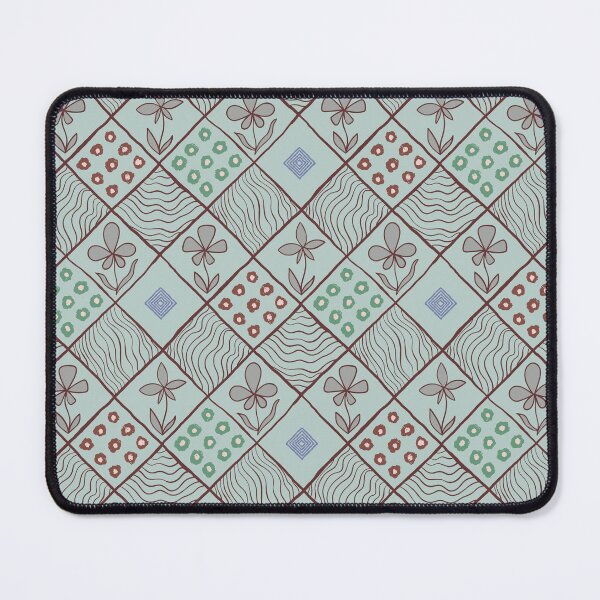 Item preview, Retro Floral Checkerboard Stripes Mahogany designed and sold by Ili Dobi.