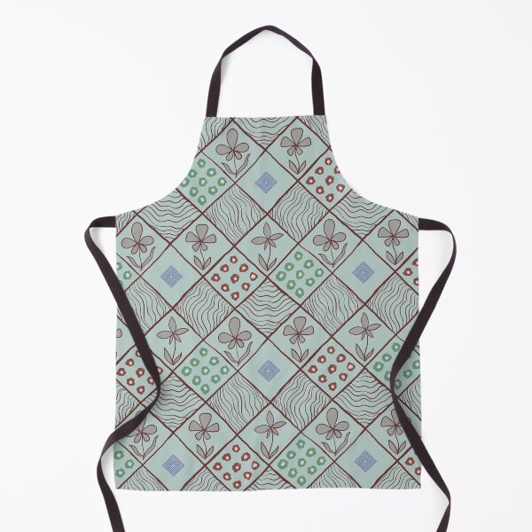 Item preview, Retro Floral Checkerboard Stripes Mahogany designed and sold by Ili Dobi.