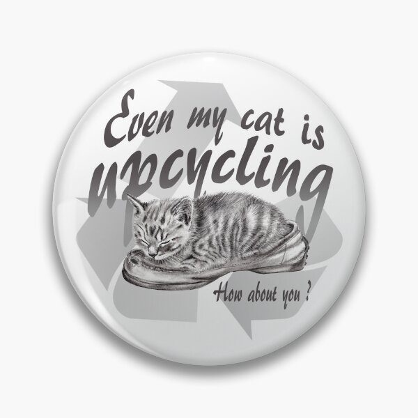 Item preview, Sleeping kitten in old shoe - graphite version, Upcycling text in English designed and sold by SylvieG18.