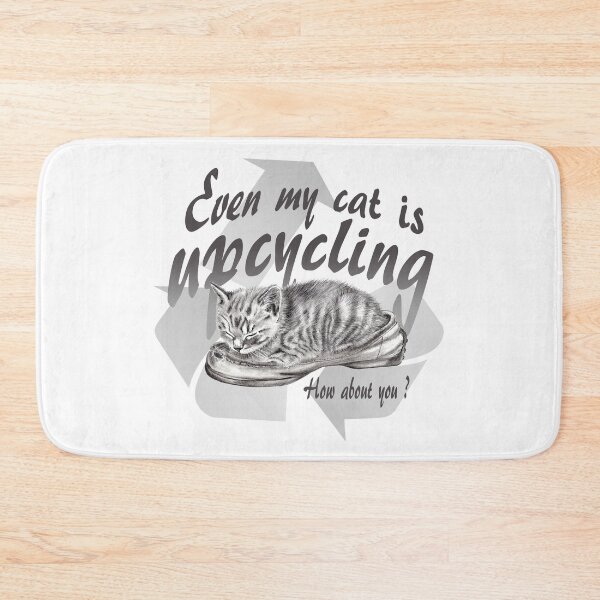 Item preview, Sleeping kitten in old shoe - graphite version, Upcycling text in English designed and sold by SylvieG18.