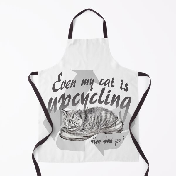 Item preview, Sleeping kitten in old shoe - graphite version, Upcycling text in English designed and sold by SylvieG18.