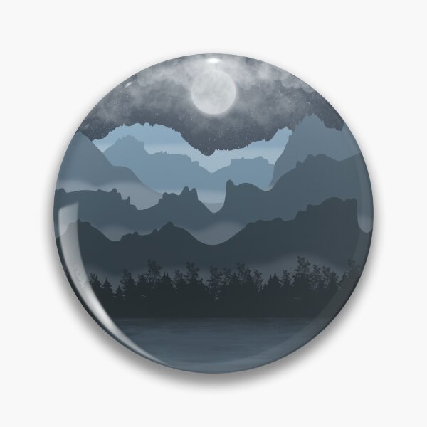 Item preview, Moonlit Mountain and Lake Landscape designed and sold by OldWrensAlley.