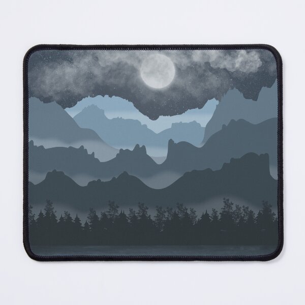 Item preview, Moonlit Mountain and Lake Landscape designed and sold by OldWrensAlley.