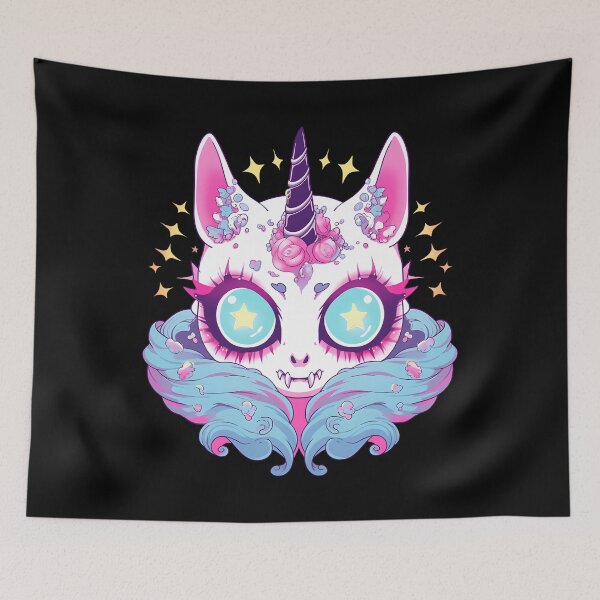 Item preview, Cosmic Whimsy: Skull Unicorn with Blue Wings designed and sold by BNCH44.