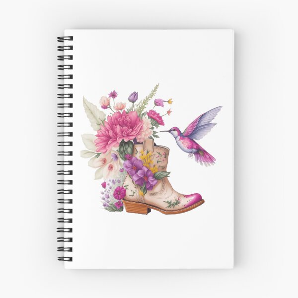Item preview, Cowgirl Boots with flowers and hummingbird designed and sold by DesignRealmX.
