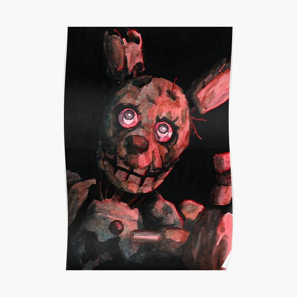 'Warning' Springtrap painting Poster