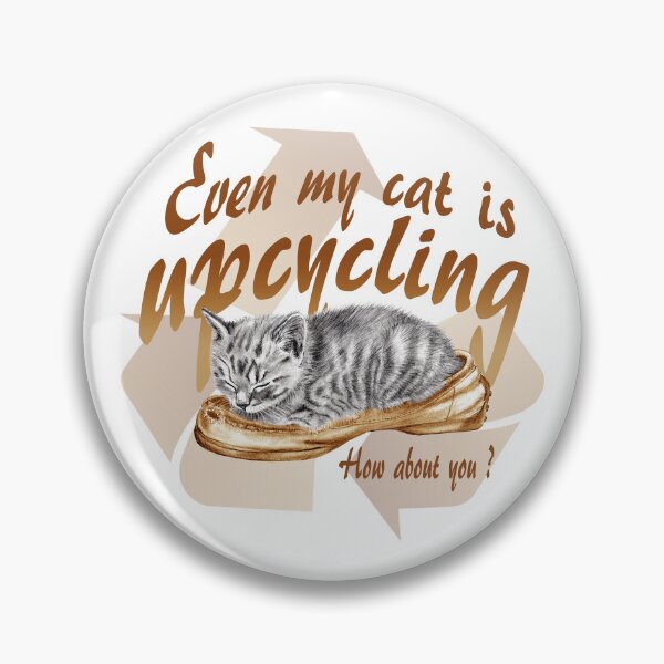 Item preview, Sleeping kitten in old shoe - graphite version, Upcycling text in brown colorized English designed and sold by SylvieG18.
