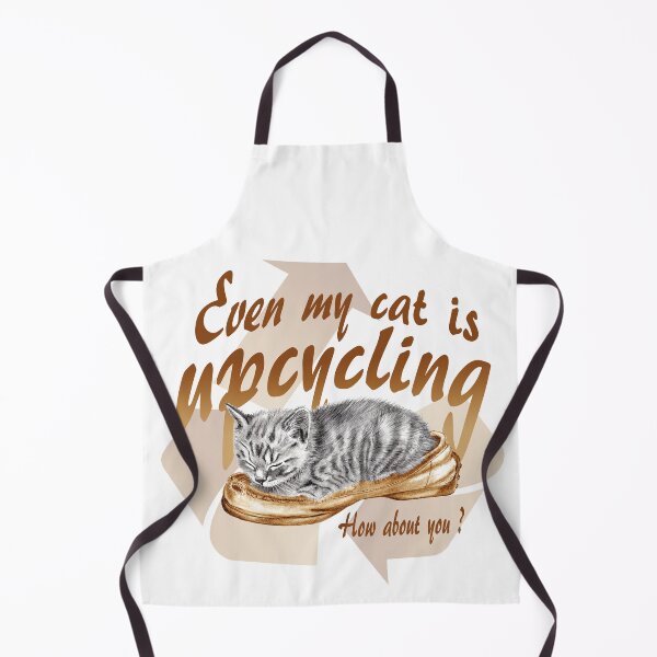 Item preview, Sleeping kitten in old shoe - graphite version, Upcycling text in brown colorized English designed and sold by SylvieG18.