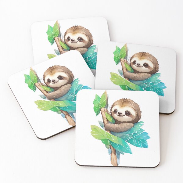 Item preview, Cute Sloth Sticker Animal Digital Tiny Sloth Clipart designed and sold by PrintfulClipart.