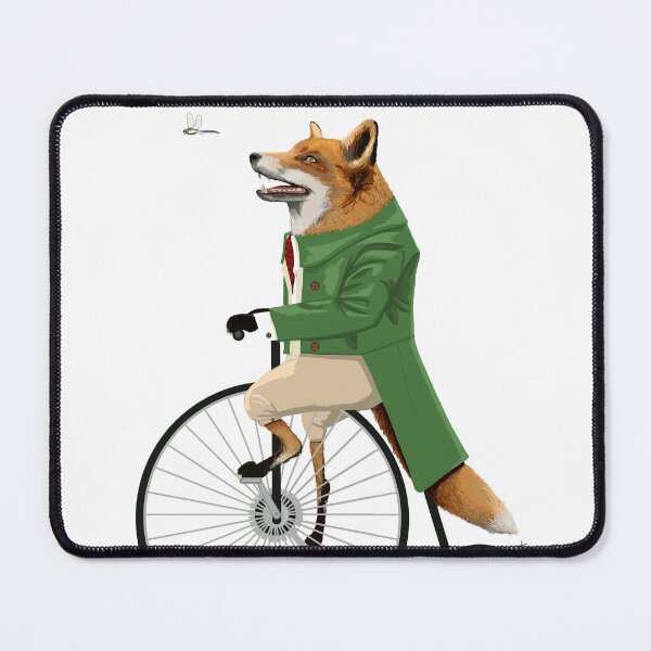 Item preview, Fox riding bike in chase of dragonfly designed and sold by Konni Jensen.
