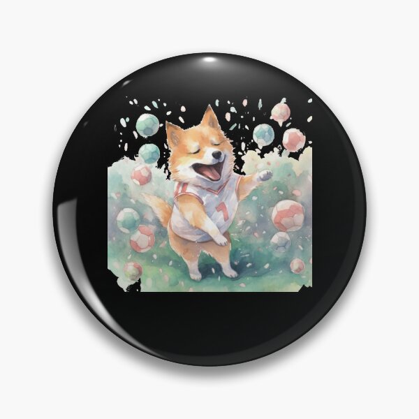 Item preview, Japanese dog Shiba Inu colorful watercolor soccer designed and sold by Naohiro.