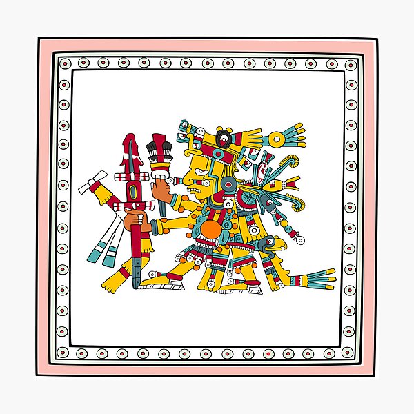 Artikel-Vorschau von Huitzilopochtli – Gerahmter transparenter aztekischer Kriegsgott, designt und verkauft von Aztectees.