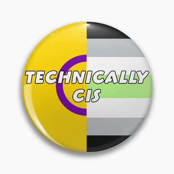 Item preview, Technically Cis Pin - Agender designed and sold by AryNecho.