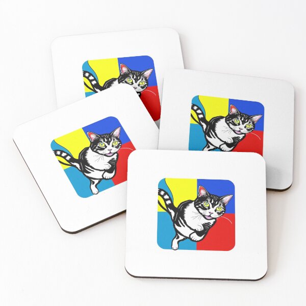 Item preview, Cat flying through the air in pop art style designed and sold by cesavision.