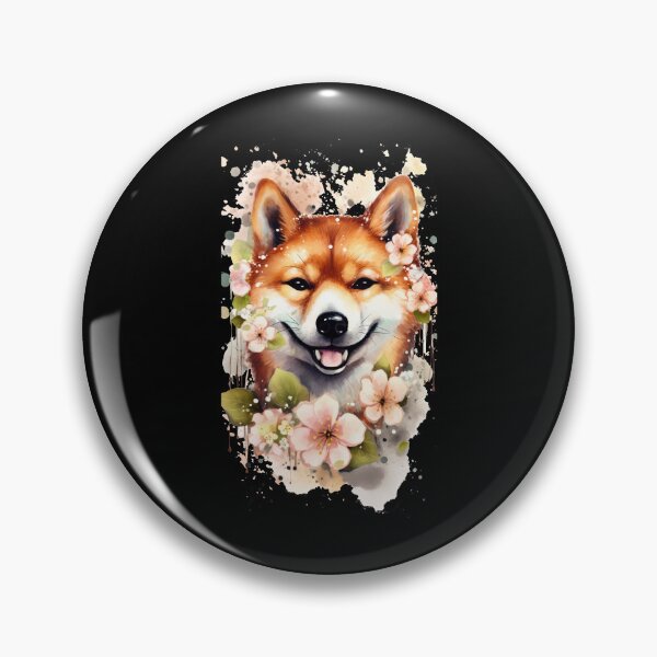 Item preview, Japanese dog Shiba Inu portrait cherry blossoms designed and sold by Naohiro.