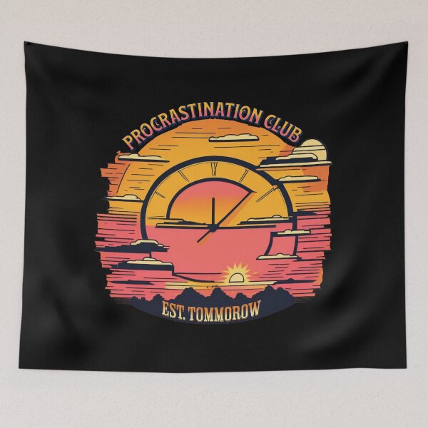 Item preview, Funny Procrastination Retro Sunset for Procrastinators  designed and sold by Hadesiaq.