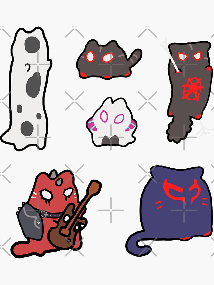 Thumbnail 3 of 3, Sticker, spiderverse meow meow set 1 designed and sold by LLASII.