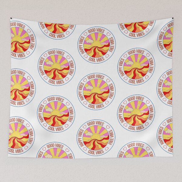 Item preview, Happy vibes retro style designed and sold by Azrou shop.