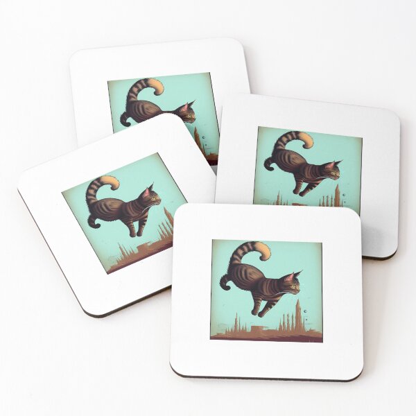 Item preview, Drawing of cat flying in pulp art style designed and sold by cesavision.