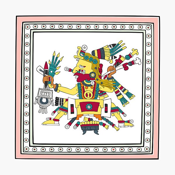 Artikel-Vorschau von Ometeotl – gerahmter transparenter aztekischer Doppelgott der Götter, designt und verkauft von Aztectees.