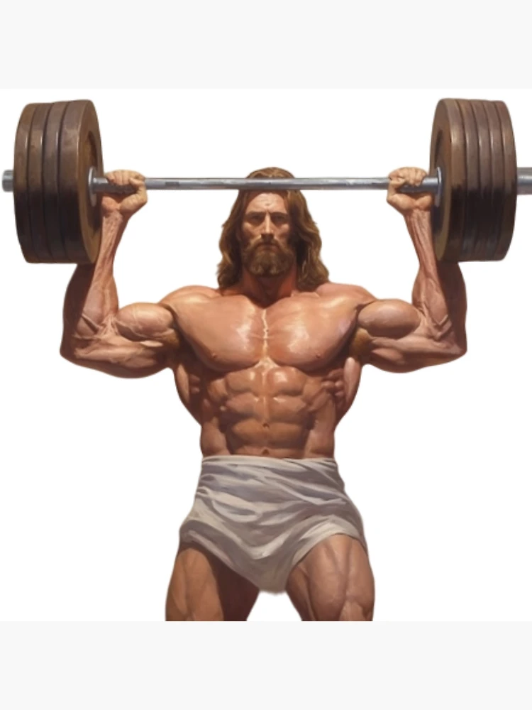 Funny Jesus Christian Weight Lifting by Hoornbeek, William