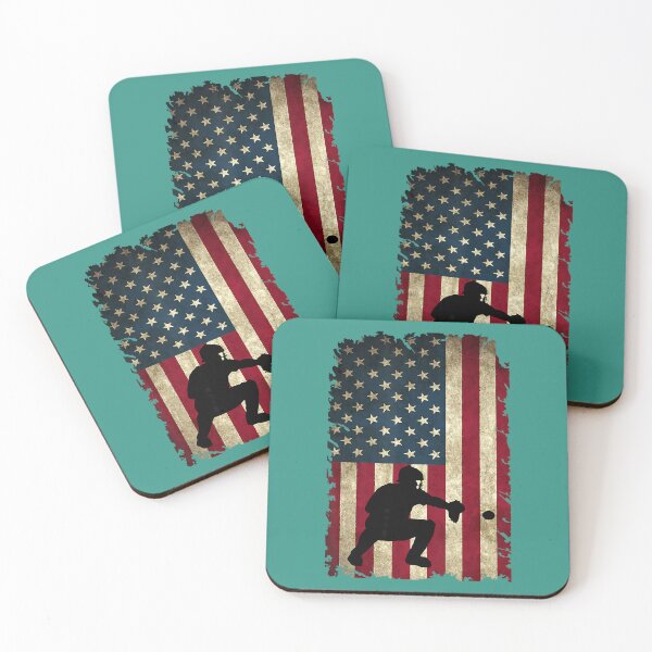 Item preview, Baseball Catchers Gear Sports American Flag Little Leaguer 		 designed and sold by bxhrybvd3.