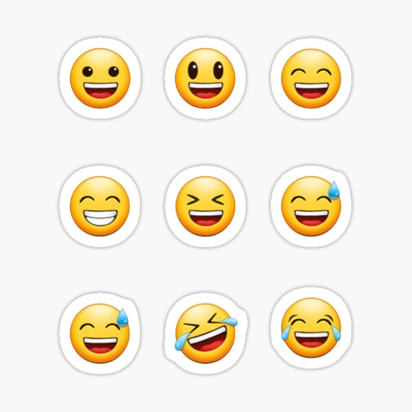 Emoji stickers laughing happy content lol funny cracking  Sticker for Sale  by Ambrose-lilly