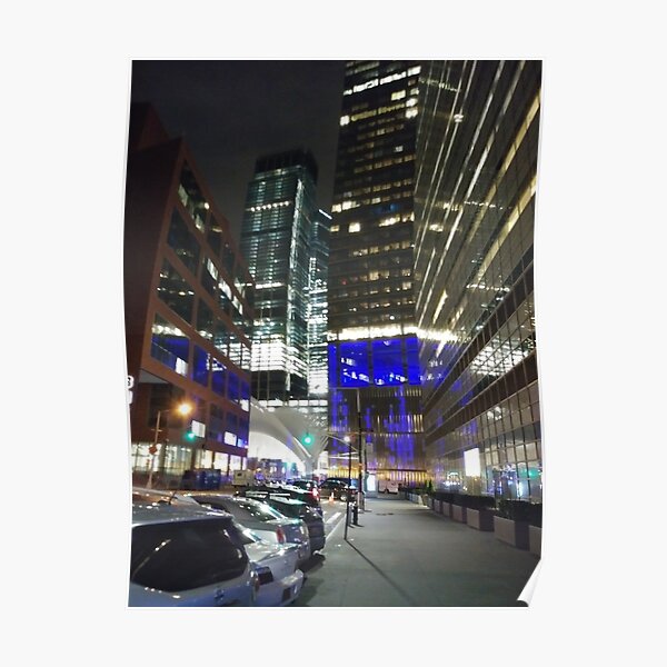 Street, City, Buildings, Photo, Day, Trees, New York, Manhattan, Brooklyn Poster