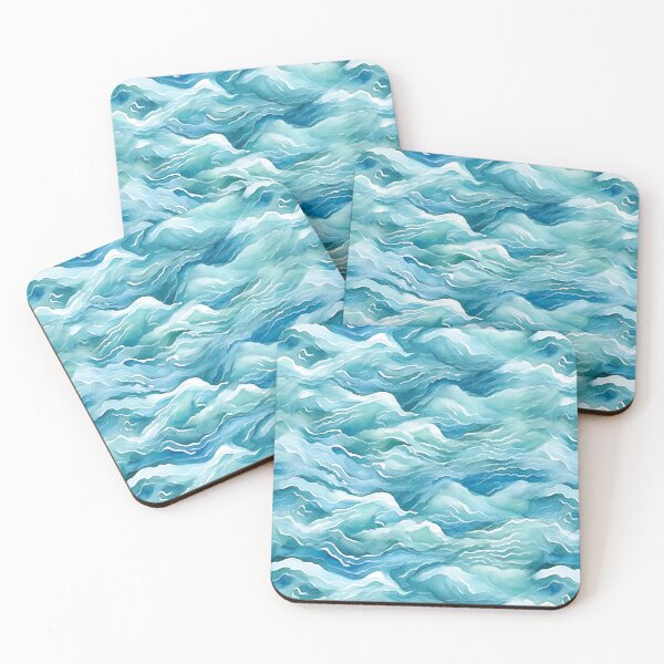Item preview, Watercolour Ocean Waves Seamless Pattern designed and sold by PatternStudios.