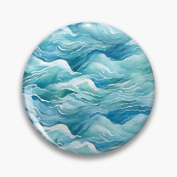 Item preview, Watercolour Ocean Waves Seamless Pattern designed and sold by PatternStudios.