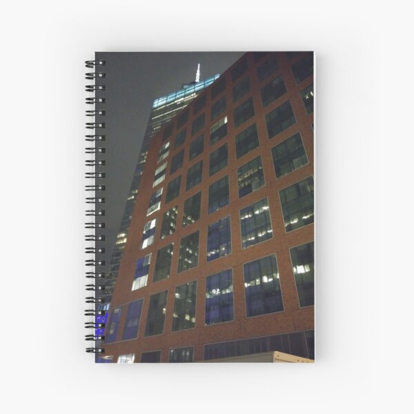 Street, City, Buildings, Photo, Day, Trees, New York, Manhattan, Brooklyn Spiral Notebook