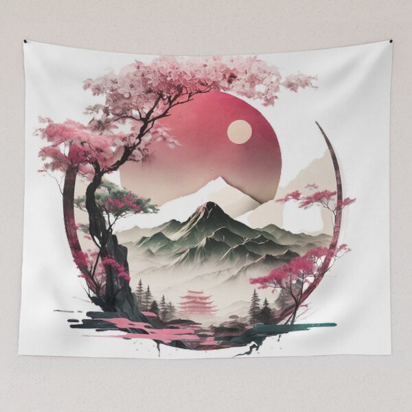 Item preview, "Harmony in Sakura: Captivating Japanese Landscapes on Redbubble" designed and sold by DesignHeaven24.