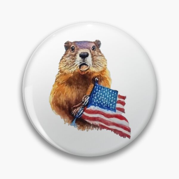 Item preview, Patriot groundhog with usa flag designed and sold by GroundhogMs.