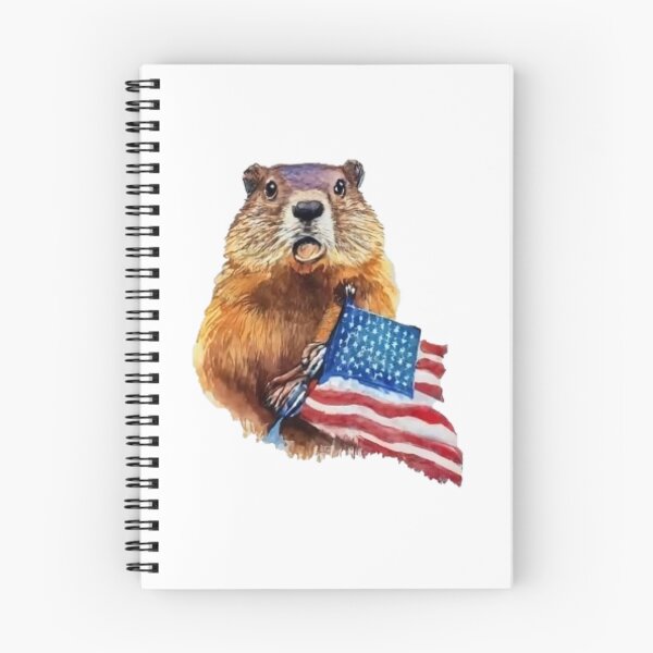 Item preview, Patriot groundhog with usa flag designed and sold by GroundhogMs.
